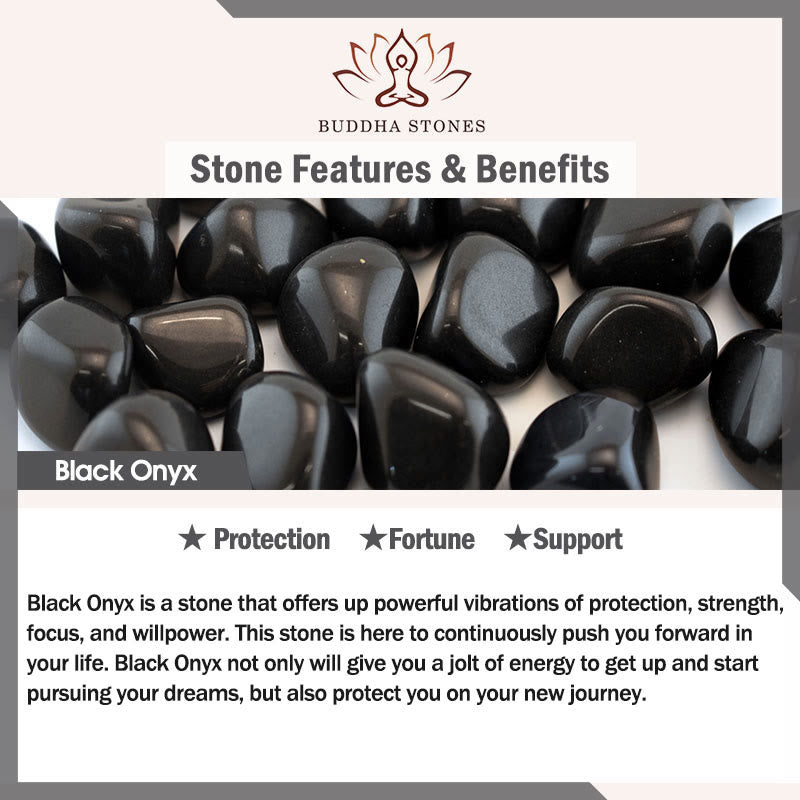 Braccialetto di protezione in onice nero naturale con gatto nero Buddha Stones - image 8