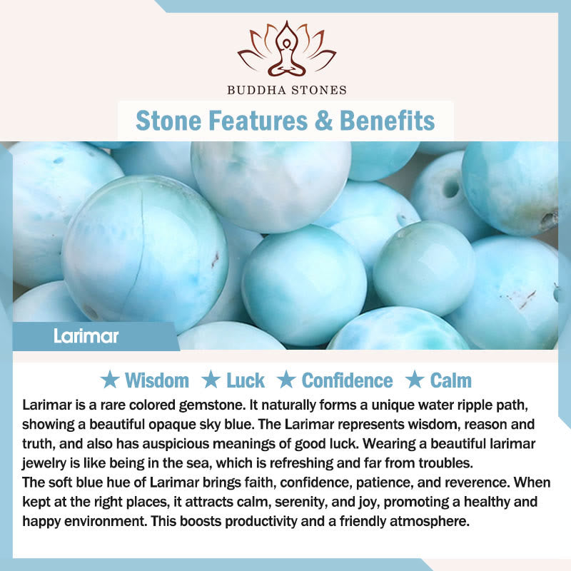 Braccialetto di perle di saggezza in larimar naturale con Buddha Stones - image 9