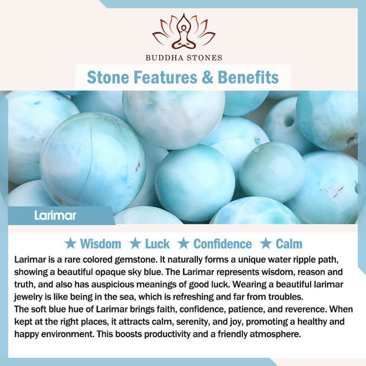 Braccialetto di perle di saggezza in larimar naturale con Buddha Stones - image 9