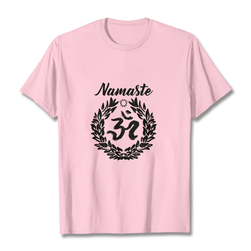 Maglietta in cotone con motivo di Buddha Stones, Om, sanscrito, Namaste - Rosa chiaro - 2XL - image 13