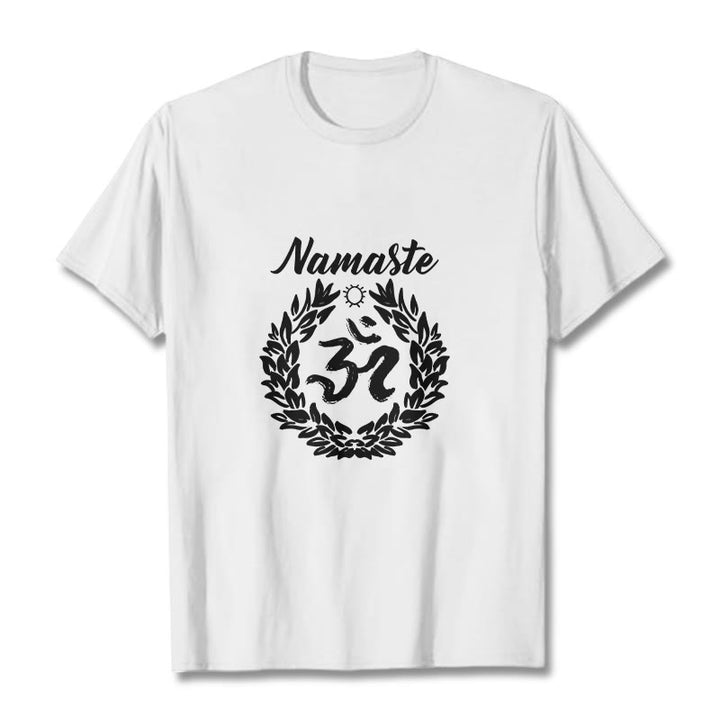 Maglietta in cotone con motivo di Buddha Stones, Om, sanscrito, Namaste - Bianco - 2XL - image 8