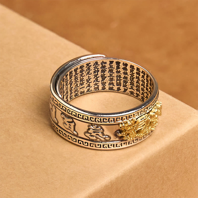 Anello di forza in rame con motivo a drago Buddha Stones - image 3