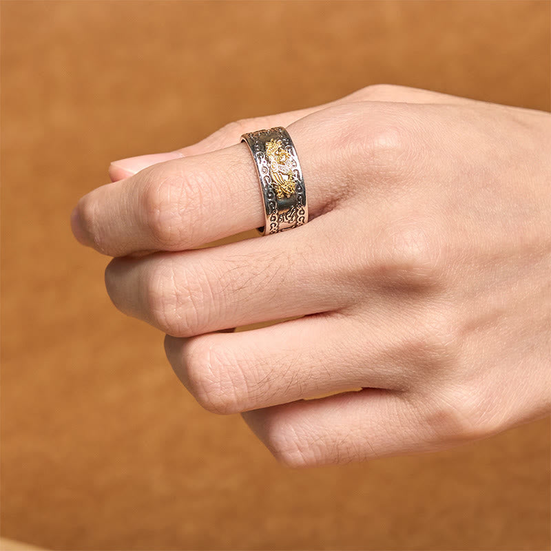 Anello di forza in rame con motivo a drago Buddha Stones - image 13