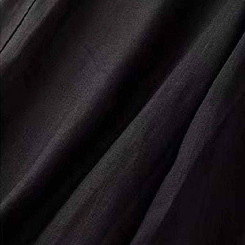 Pantaloni Capri larghi da donna con tasche, tinta unita e un bottone, modello Buddha Stones - image 10