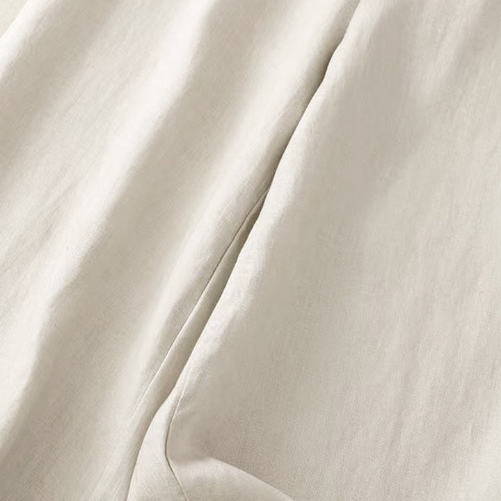 Pantaloni Capri larghi da donna con tasche, tinta unita e un bottone, modello Buddha Stones - image 17