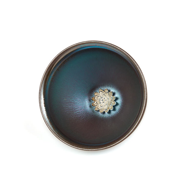 Tazza da tè in ceramica blu e viola con fiore di loto cinese Jianzhan fatto a mano, motivo: Buddha Stones, tazza da tè Kung Fu da 150 ml - image 8