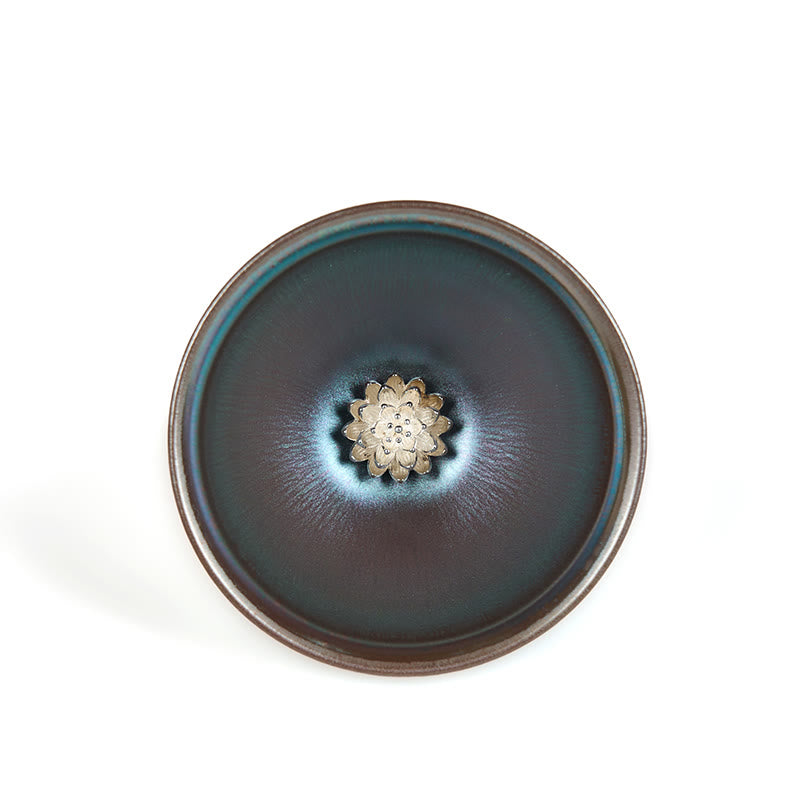 Tazza da tè in ceramica blu e viola con fiore di loto cinese Jianzhan fatto a mano, motivo: Buddha Stones, tazza da tè Kung Fu da 150 ml - image 7