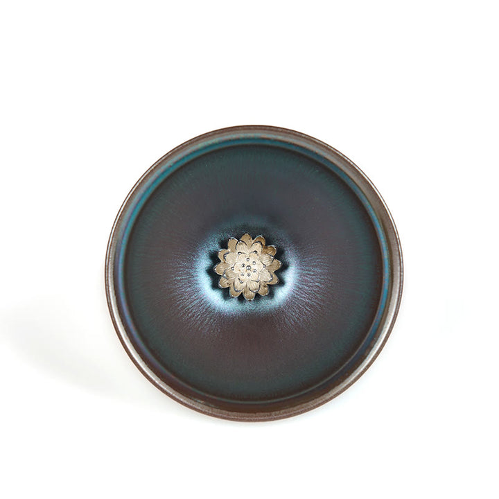 Tazza da tè in ceramica blu e viola con fiore di loto cinese Jianzhan fatto a mano, motivo: Buddha Stones, tazza da tè Kung Fu da 150 ml - image 7