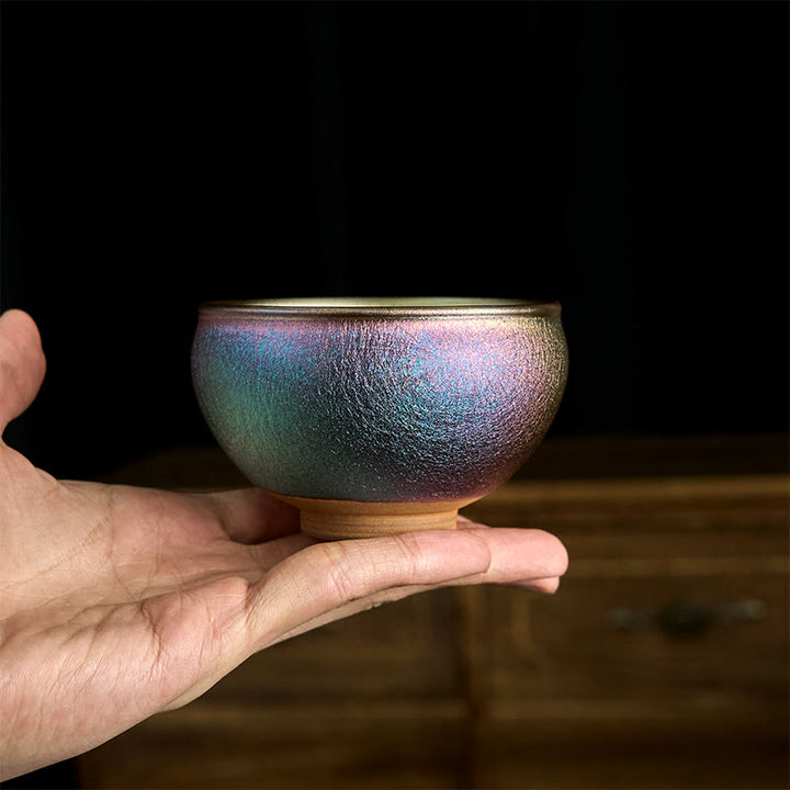 Tazza da tè in ceramica con fiore di loto dorato, realizzata a mano in Cina, Jianzhan, motivo: Buddha Stones, tazza da tè Kung Fu, 150 ml - image 6