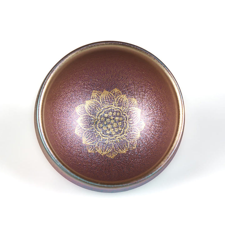 Tazza da tè in ceramica con fiore di loto dorato, realizzata a mano in Cina, Jianzhan, motivo: Buddha Stones, tazza da tè Kung Fu, 150 ml - image 7