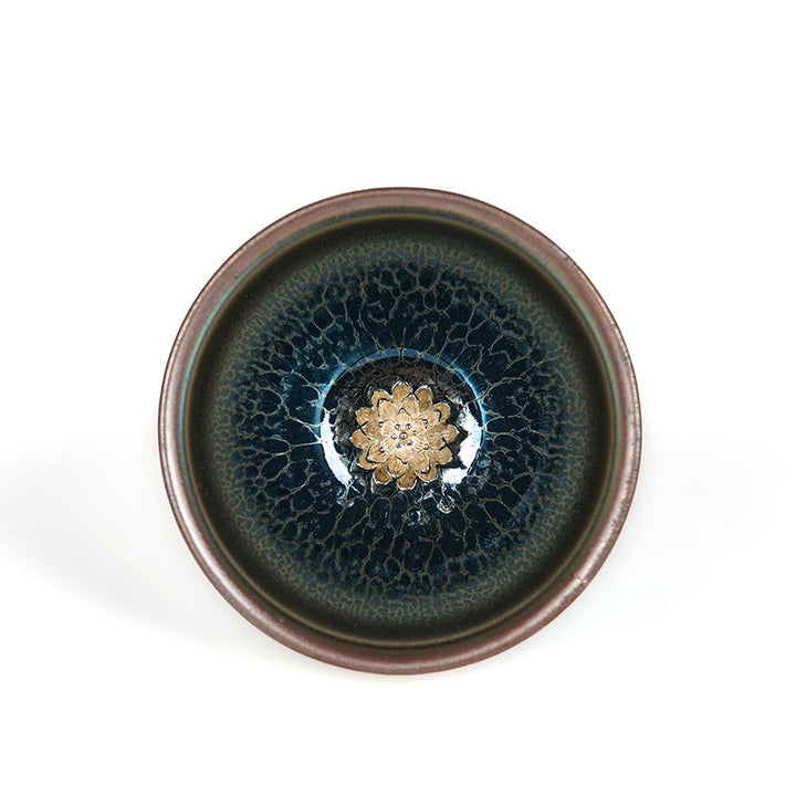 Tazza da tè in ceramica blu di loto Jianzhan cinese fatta a mano, motivo Buddha Stones, tazza da tè Kung Fu da 150 ml - image 7