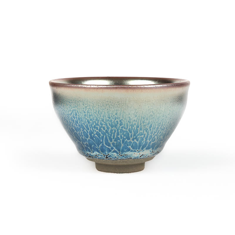 Tazza da tè in ceramica blu di loto Jianzhan cinese fatta a mano, motivo Buddha Stones, tazza da tè Kung Fu da 150 ml - image 9