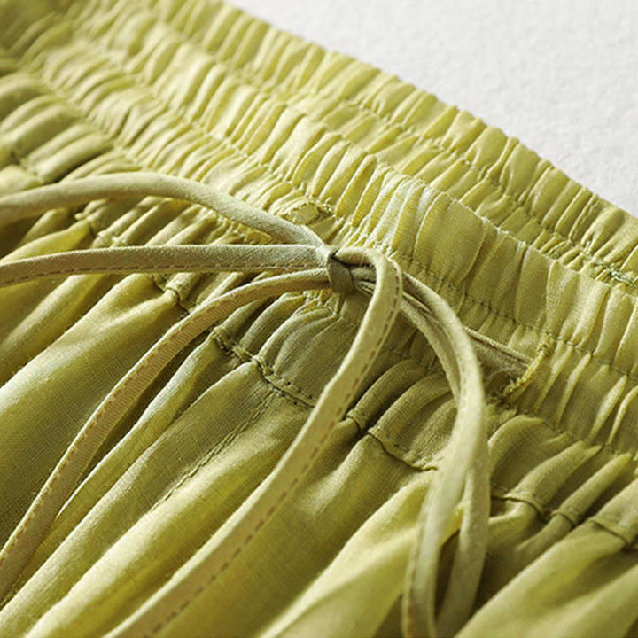Pantaloni larghi da donna con lacci e tinta unita Buddha Stones - image 15