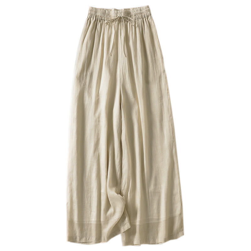 Pantaloni larghi da donna con lacci e tinta unita Buddha Stones - image 2