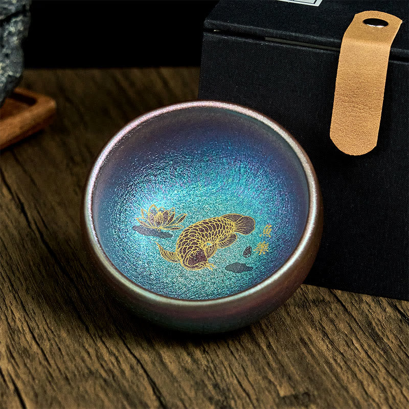 Tazza da tè in ceramica con foglia di loto, realizzata a mano in Cina, Jianzhan Koi Buddha Stones Stones, Kung Fu Tea Cup, 150 ml - image 12