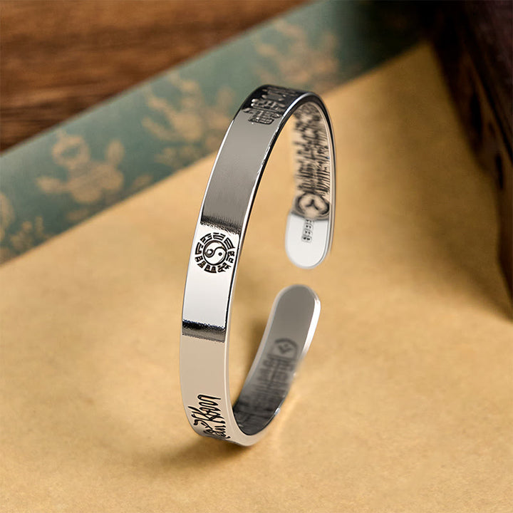 Braccialetto della ricchezza in argento placcato in rame con simbolo del mantra Bagua Buddha Stones - image 3