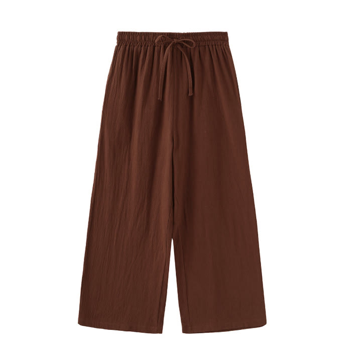 Completo da donna in cotone con stampa Buddha Stones, composto da 2 pezzi: maglia a maniche lunghe con tasche e pantaloni capri con coulisse, ideale per la meditazione. - image 39