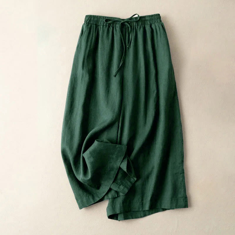 Pantaloni Capri corti Buddha Stones, tinta unita, lunghezza 7-8, in cotone e lino, a gamba larga, con tasche, da donna - Grigio ardesia scuro - US12, UK/AU16, EU44 (3XL) - image 19