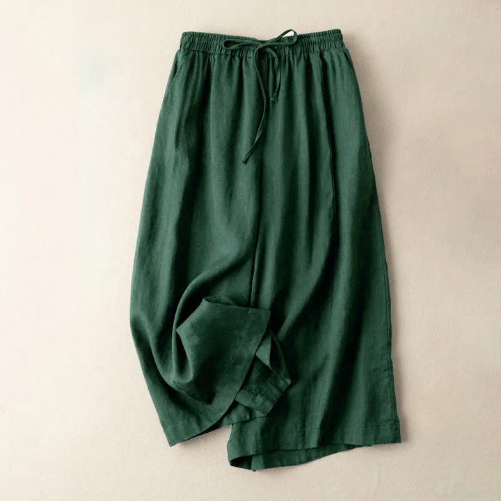 Pantaloni Capri corti Buddha Stones, tinta unita, lunghezza 7-8, in cotone e lino, a gamba larga, con tasche, da donna - Grigio ardesia scuro - US12, UK/AU16, EU44 (3XL) - image 19