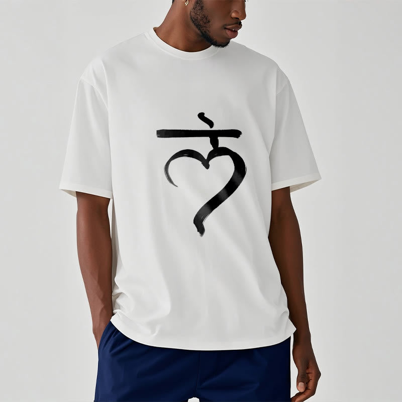Maglietta casual in cotone con scritta Buddha Stones Lam Mantra in sanscrito - image 7