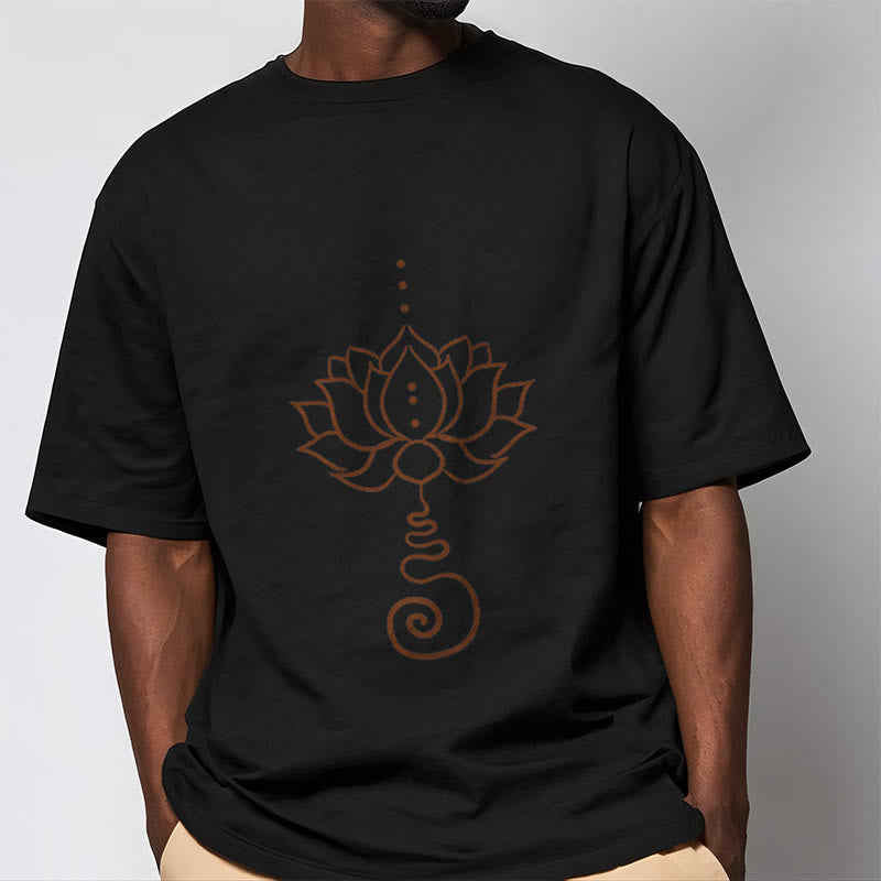 Maglietta casual in cotone con motivo Buddha Stones Lotus - image 6