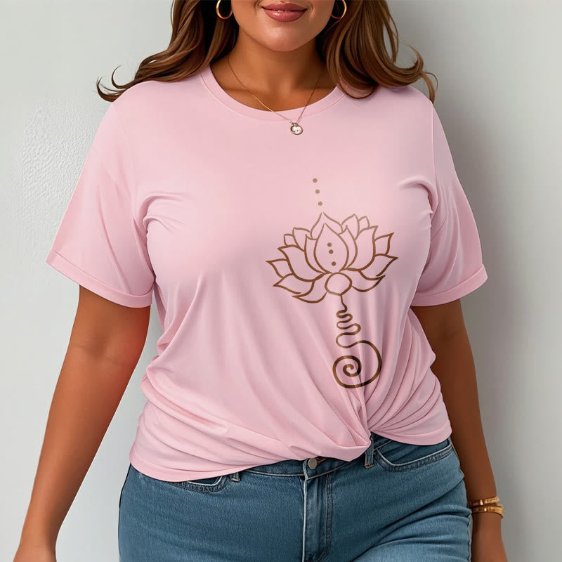 Maglietta casual in cotone con motivo Buddha Stones Lotus - image 14