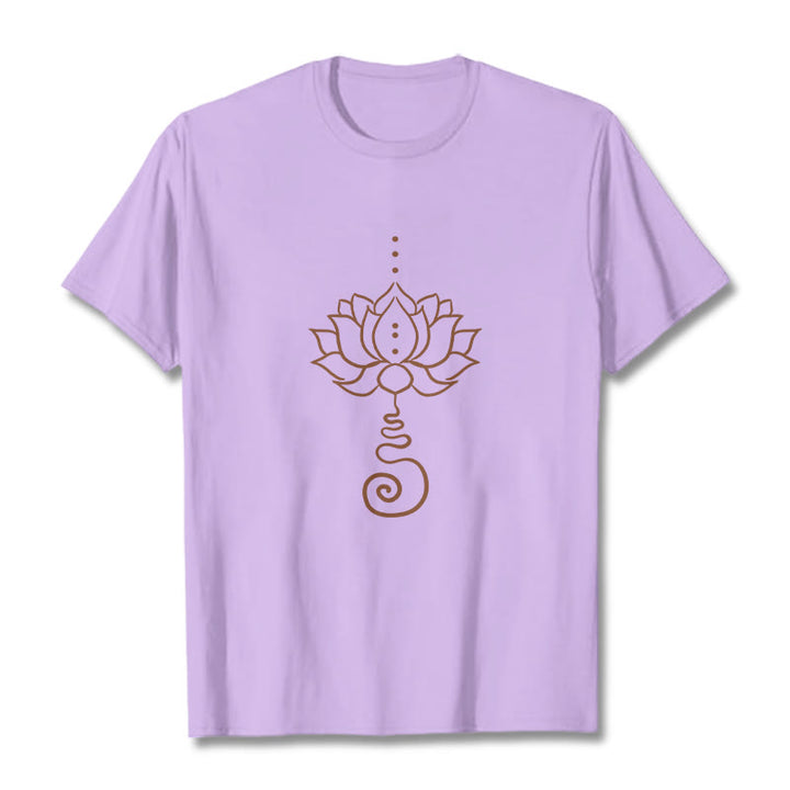 Maglietta casual in cotone con motivo Buddha Stones Lotus - Prugna - 2XL - image 17