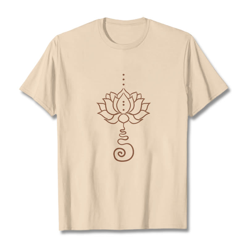 Maglietta casual in cotone con motivo Buddha Stones Lotus - Biscotto - 2XL - image 9