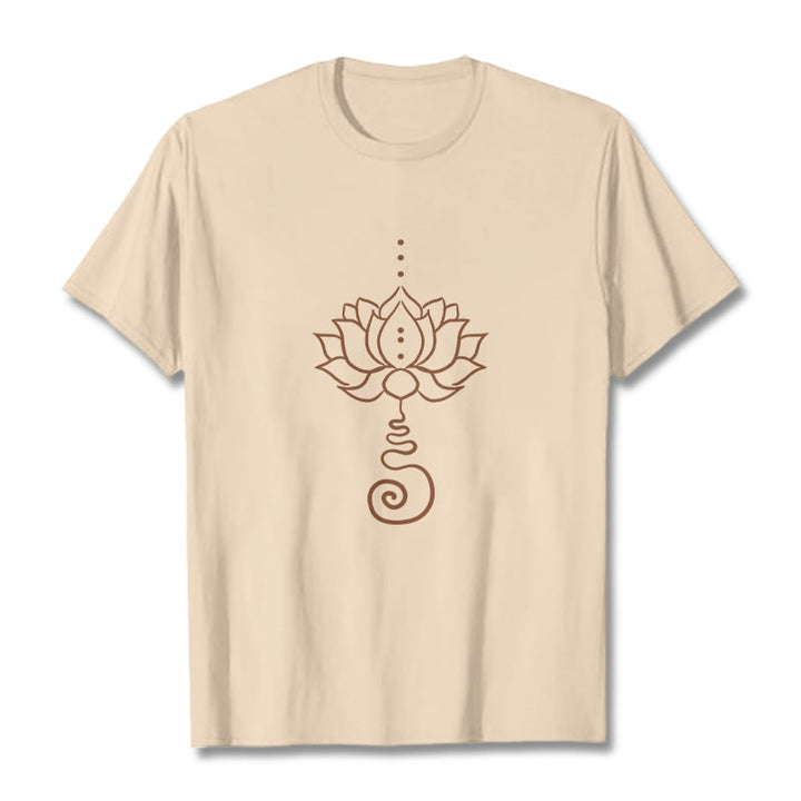 Maglietta casual in cotone con motivo Buddha Stones Lotus - Biscotto - 2XL - image 9