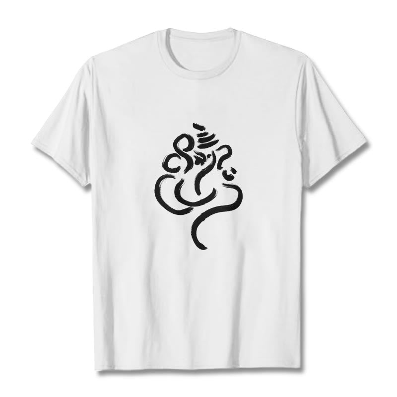Maglietta casual in cotone con motivo Buddha Stones Ganesha - Bianco - 2XL - image 6