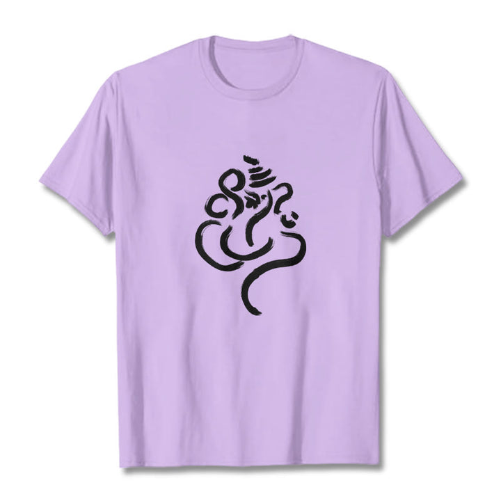 Maglietta casual in cotone con motivo Buddha Stones Ganesha - Prugna - 2XL - image 16