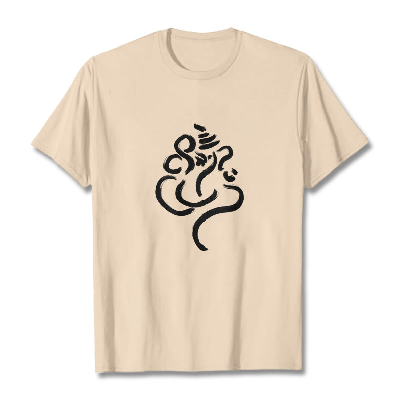 Maglietta casual in cotone con motivo Buddha Stones Ganesha - Biscotto - 2XL - image 9