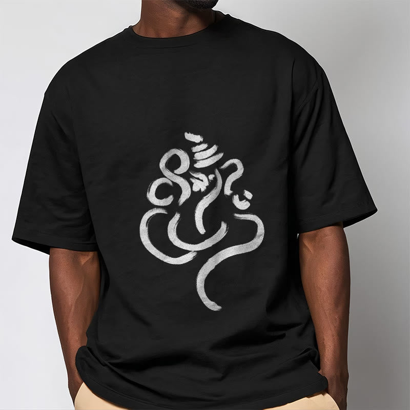 Maglietta casual in cotone con motivo Buddha Stones Ganesha - image 1