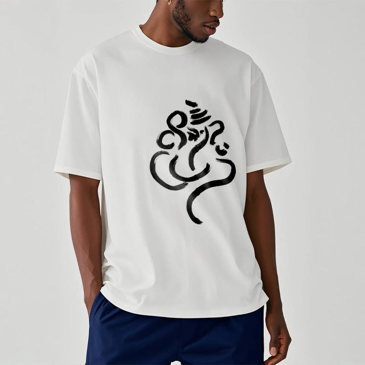 Maglietta casual in cotone con motivo Buddha Stones Ganesha - image 6