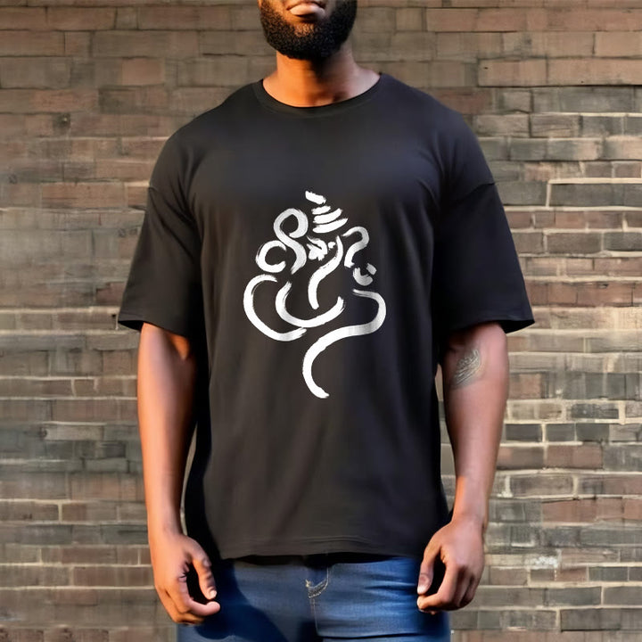 Maglietta casual in cotone con motivo Buddha Stones Ganesha - image 2