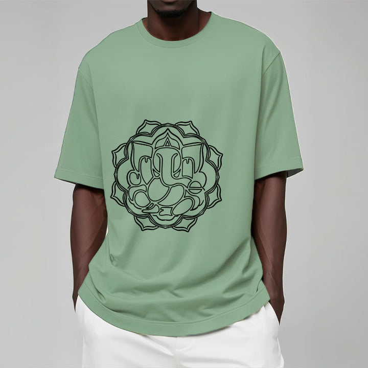 Maglietta in cotone con motivo mandala casual Buddha Stones Ganesha - image 16