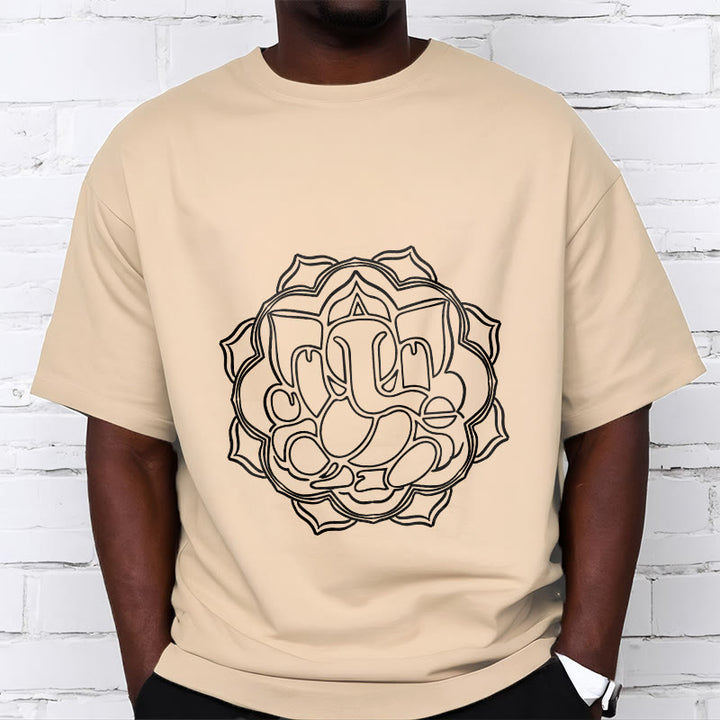 Maglietta in cotone con motivo mandala casual Buddha Stones Ganesha - image 12