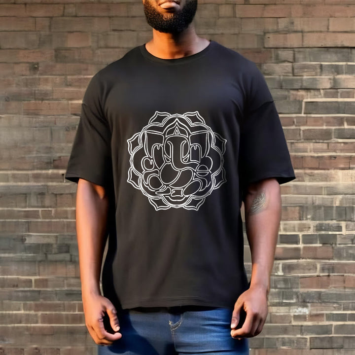 Maglietta in cotone con motivo mandala casual Buddha Stones Ganesha - image 6
