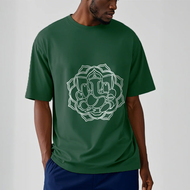 Maglietta in cotone con motivo mandala casual Buddha Stones Ganesha - image 2