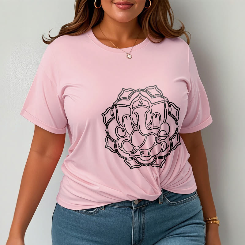 Maglietta in cotone con motivo mandala casual Buddha Stones Ganesha - image 14