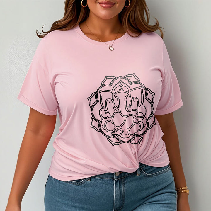 Maglietta in cotone con motivo mandala casual Buddha Stones Ganesha - image 14