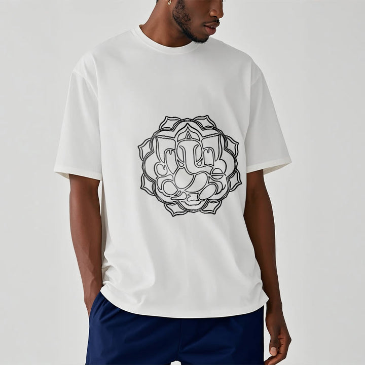 Maglietta in cotone con motivo mandala casual Buddha Stones Ganesha - image 9