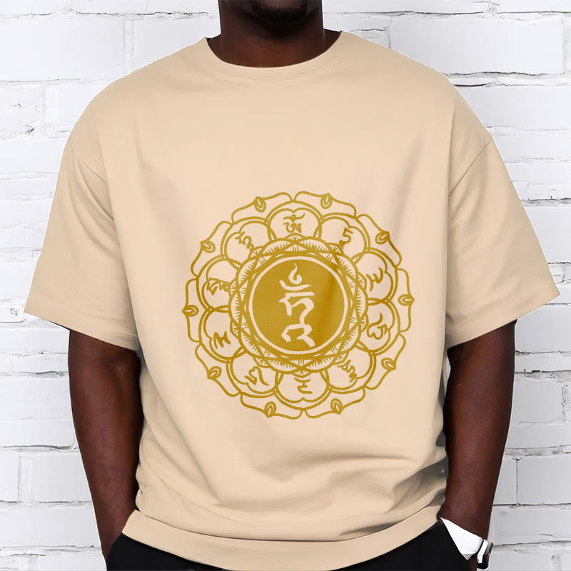 Maglietta casual in cotone con motivo Vishuddha e simbolo Buddha Stones Hum - image 10