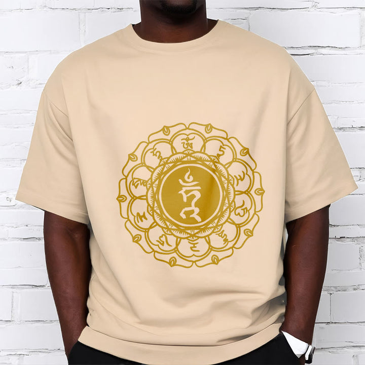 Maglietta casual in cotone con motivo Vishuddha e simbolo Buddha Stones Hum - image 10