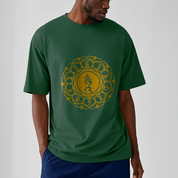 Maglietta casual in cotone con motivo Vishuddha e simbolo Buddha Stones Hum - image 12