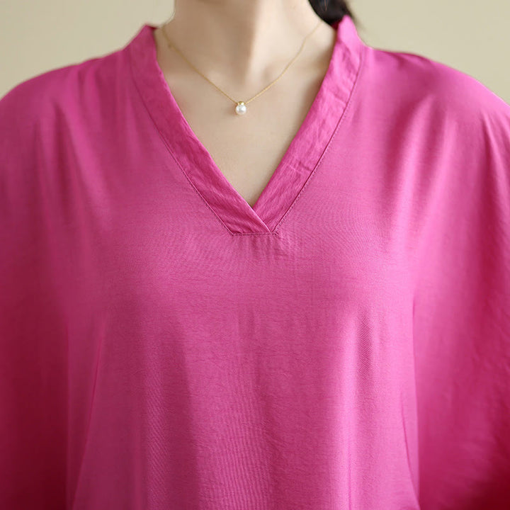 Abito lungo in cotone e lino con maniche lunghe, stile retrò casual, tinta unita, con tasche, Buddha Stones - image 28