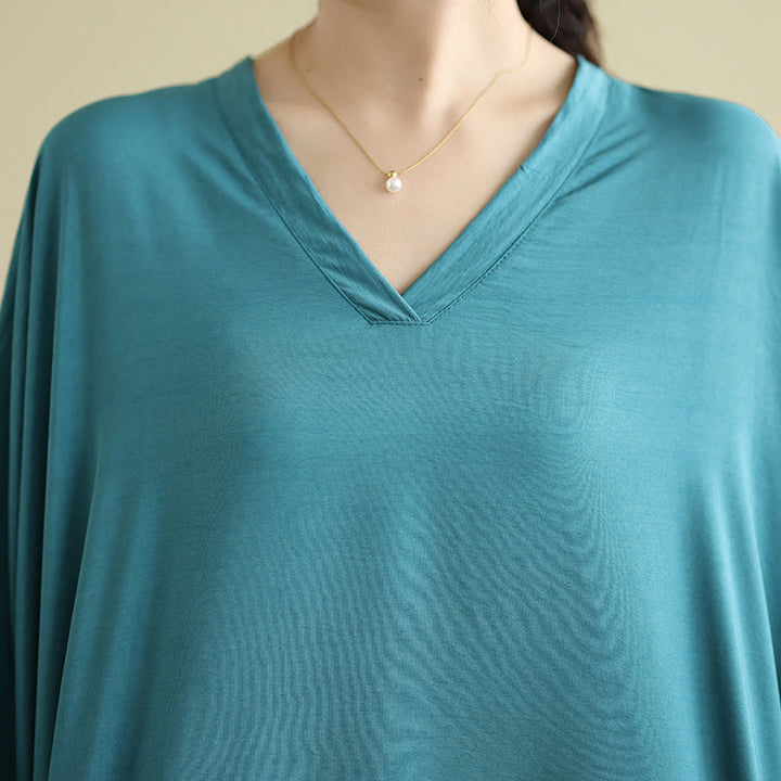 Abito lungo in cotone e lino con maniche lunghe, stile retrò casual, tinta unita, con tasche, Buddha Stones - image 20