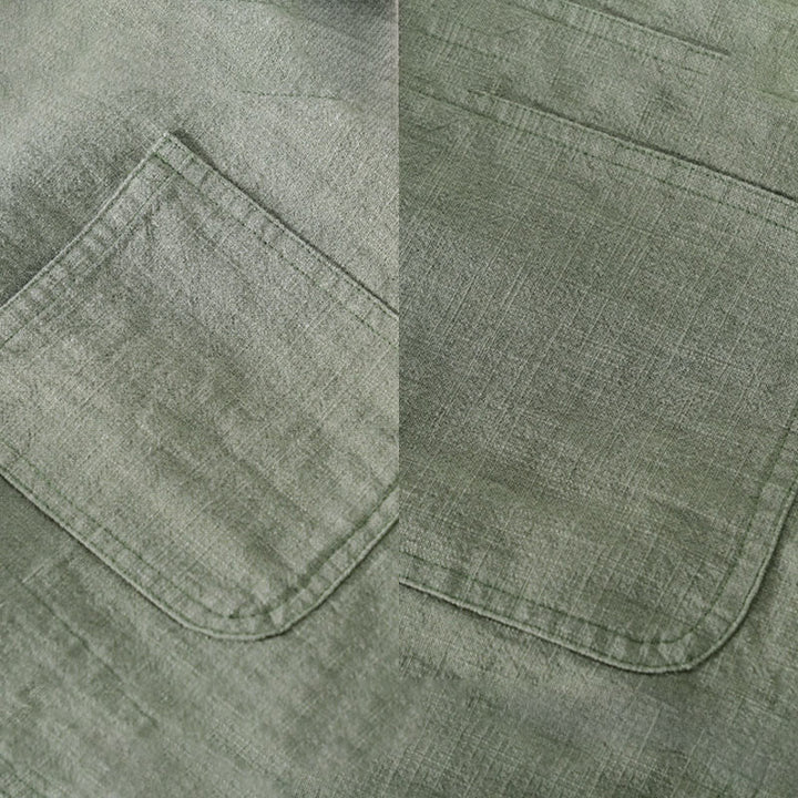 Camicia a maniche lunghe in lino e cotone con tasche, modello Buddha Stones Commute, da uomo, con bottoni semplici - image 2