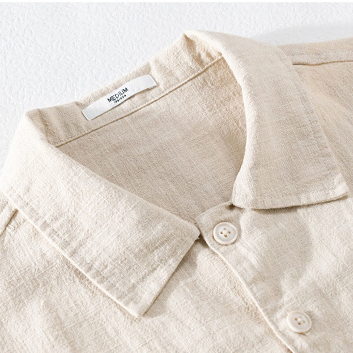 Camicia a maniche lunghe in lino e cotone con tasche, modello Buddha Stones Commute, da uomo, con bottoni semplici - image 5