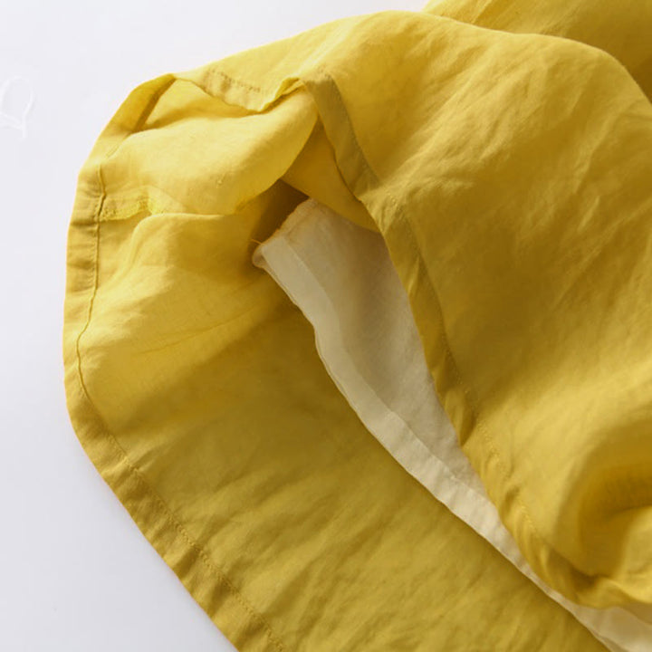 Abito midi casual con maniche corte, scollo rotondo, tasche e lacci Buddha Stones - image 14